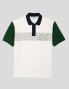 T-shirt LACOSTE polo loose fit algodão ecológico farine/vert-marine