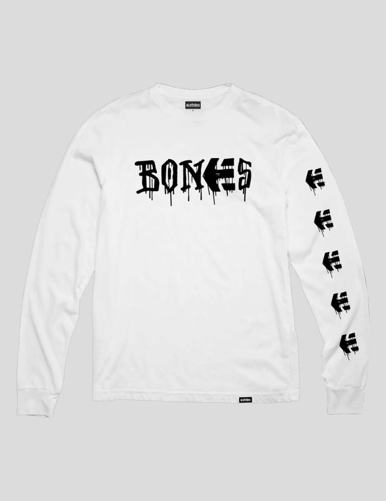 Colaboraciones ETNIES x bones ls tee white