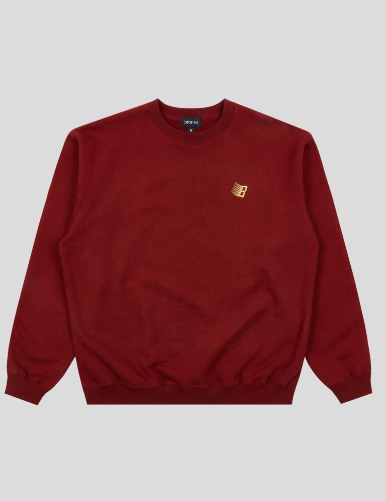 Sudadera BRONZE 56K logo crew burgundy