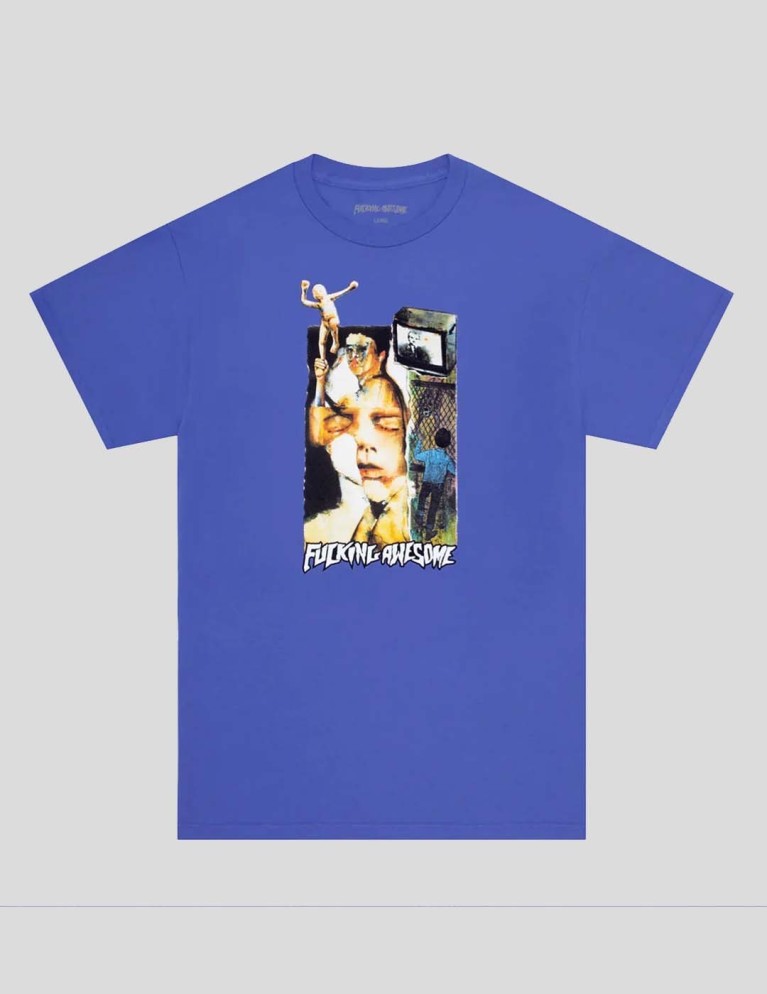 Camiseta FUCKING AWESOME  peligroso tee neon blue