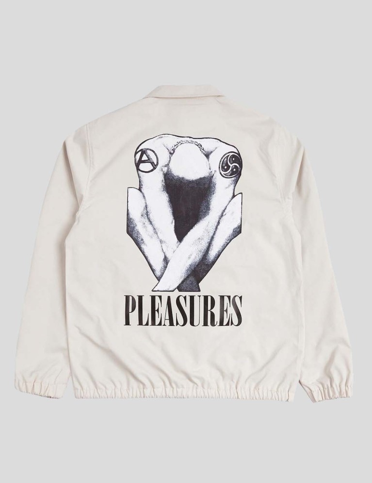 Chaqueta PLEASURES bended coach jacket off white