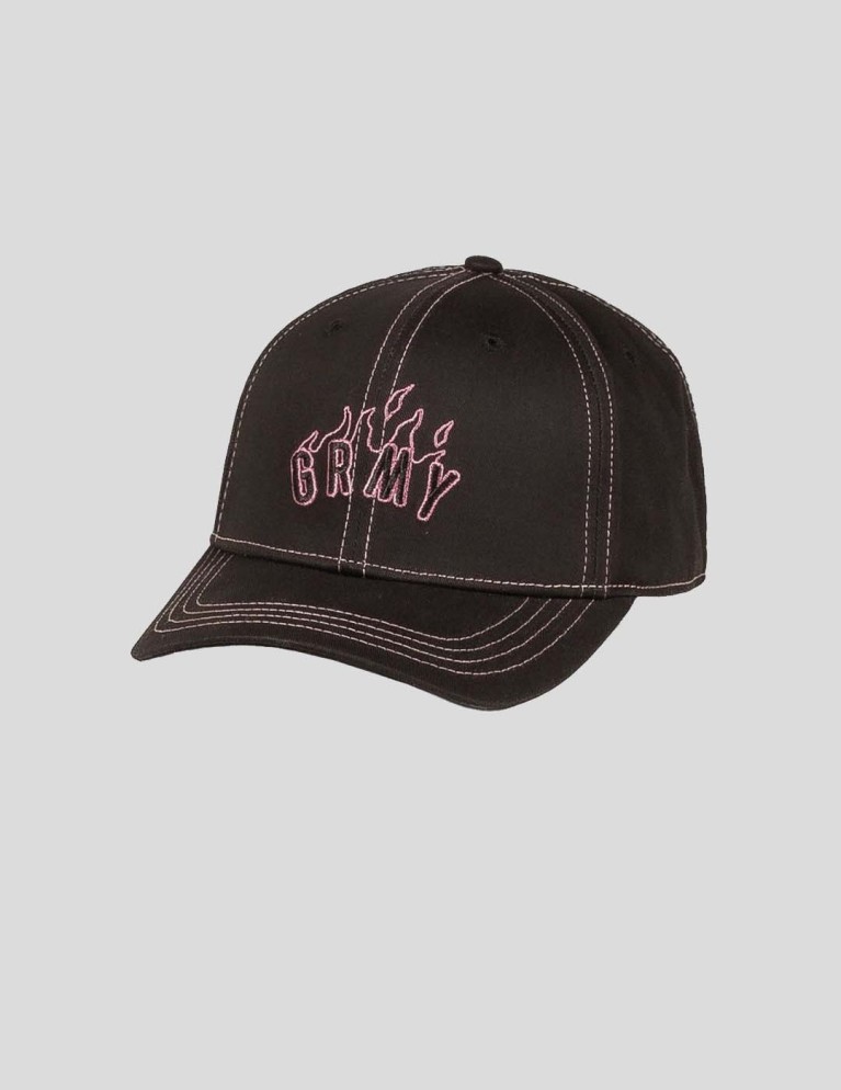 Gorra GRIMEY melted stone curved visor cap black