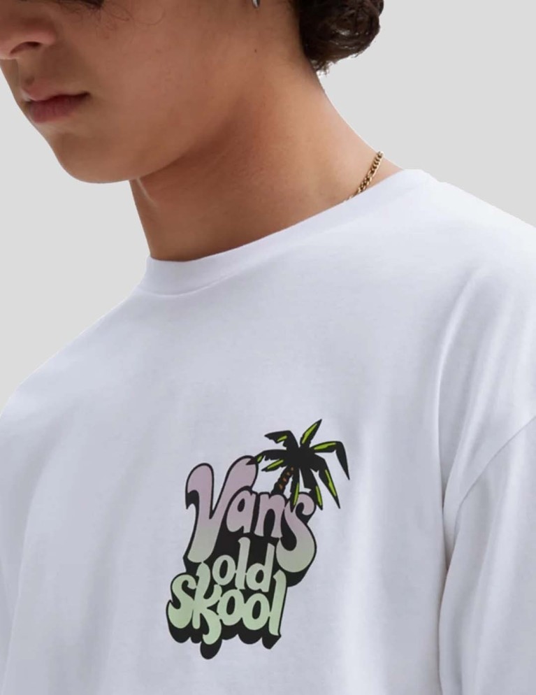 Camiseta VANS  paradise vans palm tee white