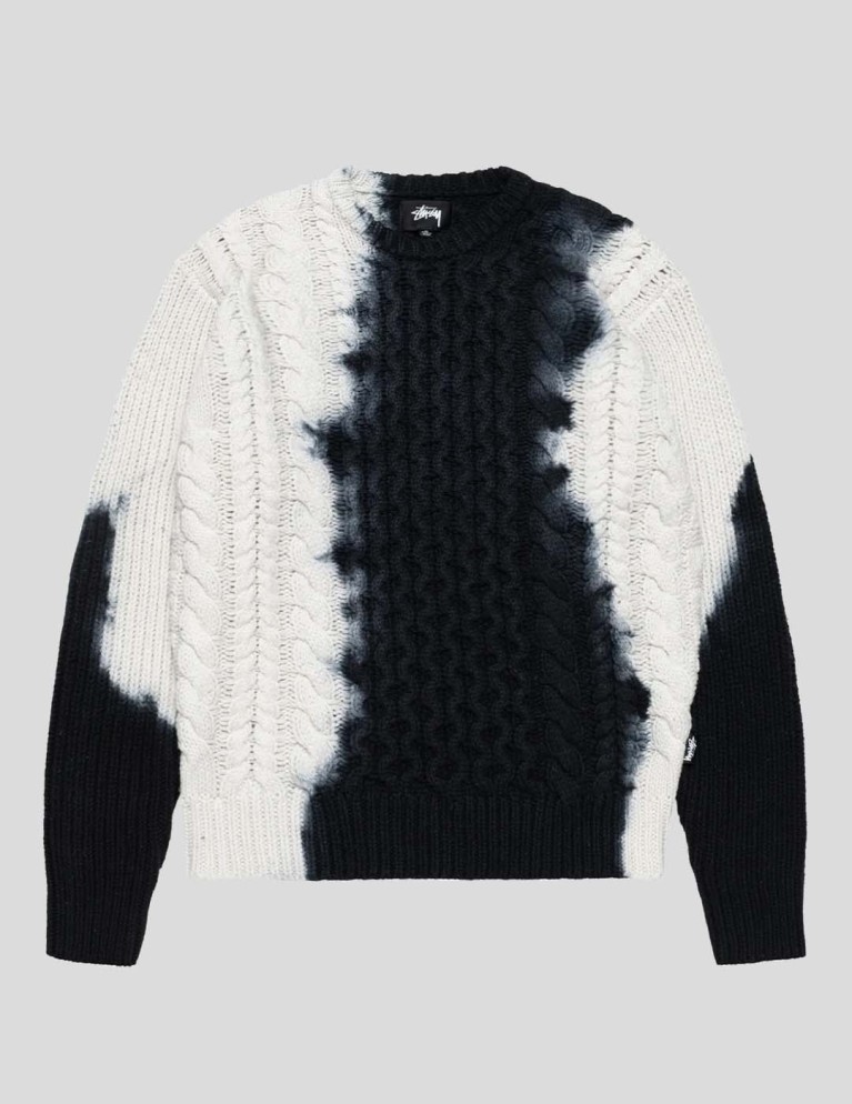 Sudadera STUSSY tie dye fisherman sweater black 