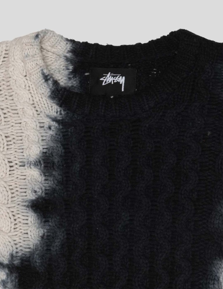 Sudadera STUSSY tie dye fisherman sweater black 
