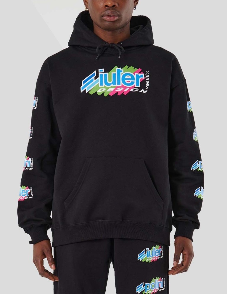 Sudadera IUTER x polini paddock hoodie black