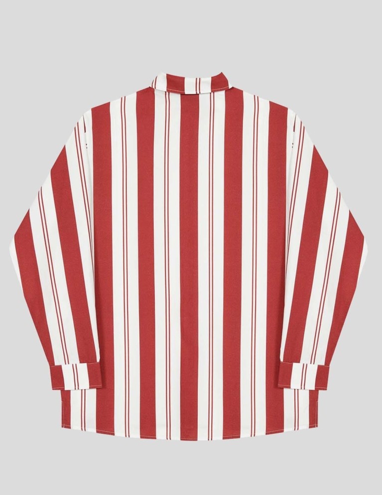 Camisa HÉLAS laba shirt white/burgundy
