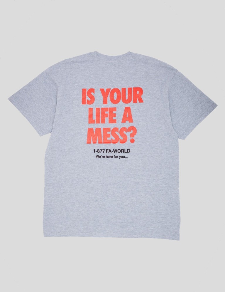 Camiseta FUCKING AWESOME  is your life a mess tee heather grey