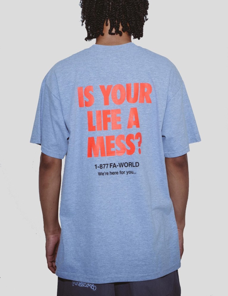 Camiseta FUCKING AWESOME  is your life a mess tee heather grey