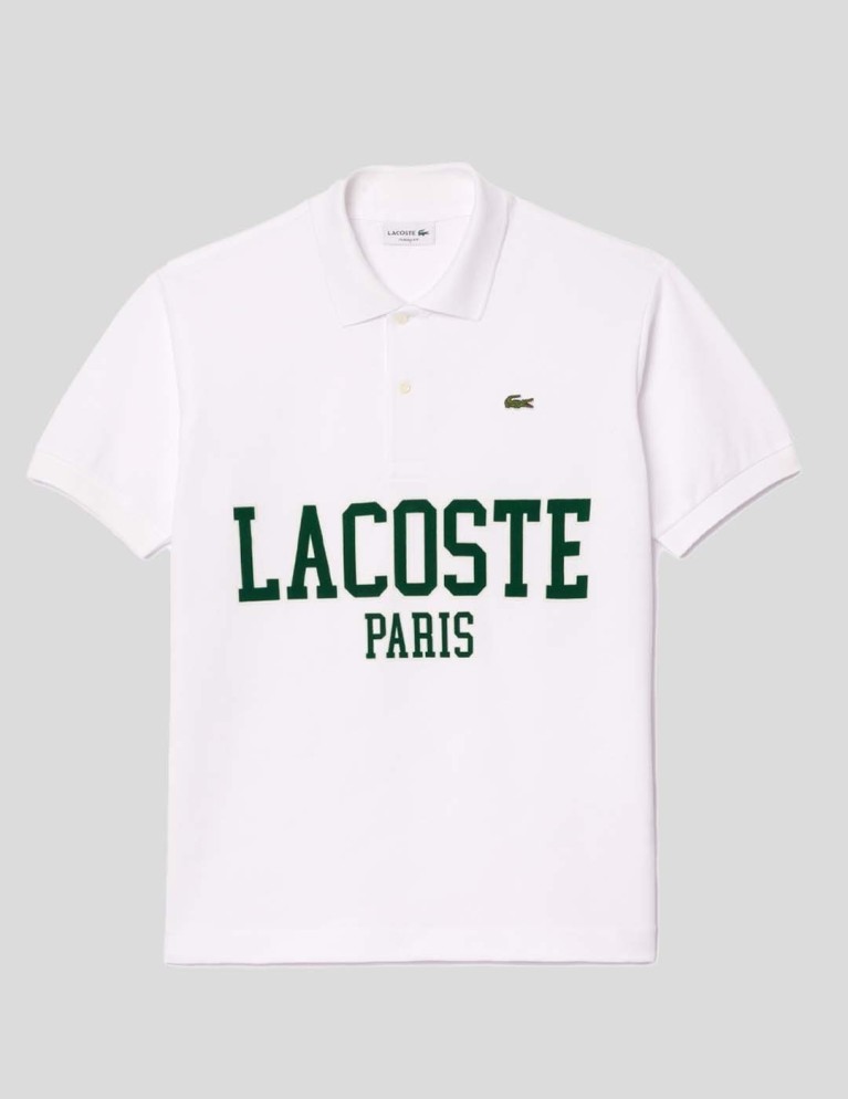 Camiseta LACOSTE original fit graphic polo blanc