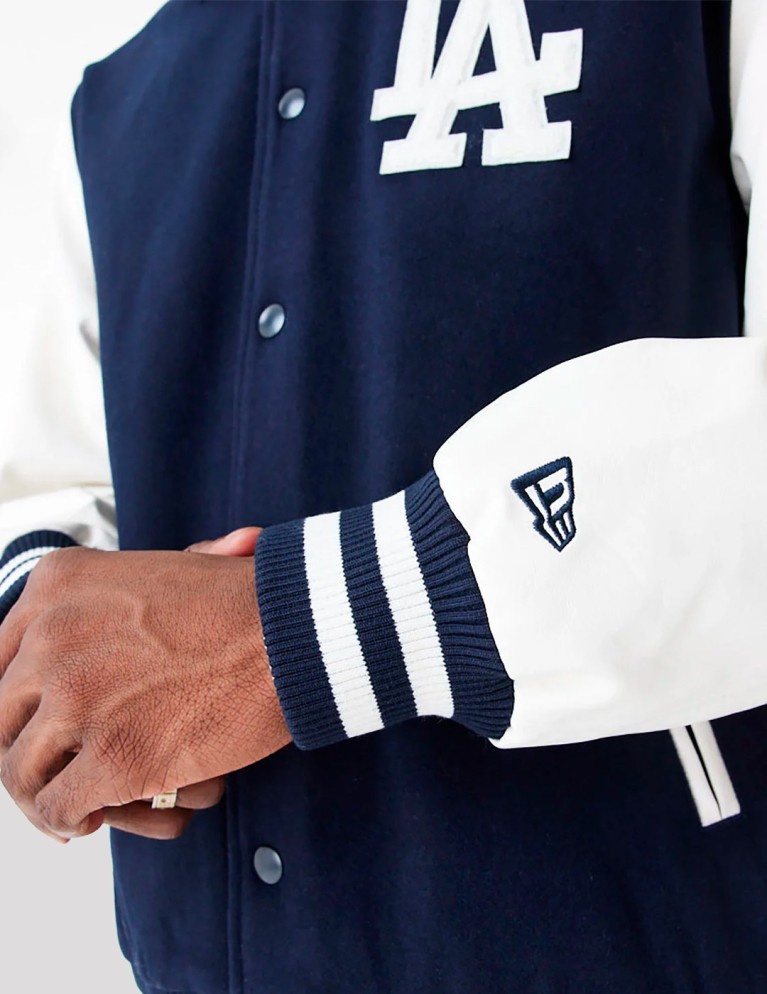 Chaqueta NEW ERA la dodgers mlb world series varsity navy/white 