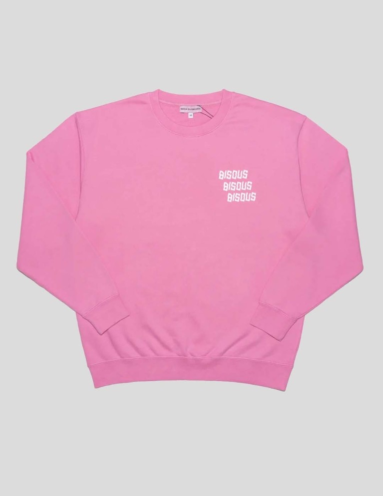 Sudadera BISOUS SKATEBOARDS bisous x3 crew pink