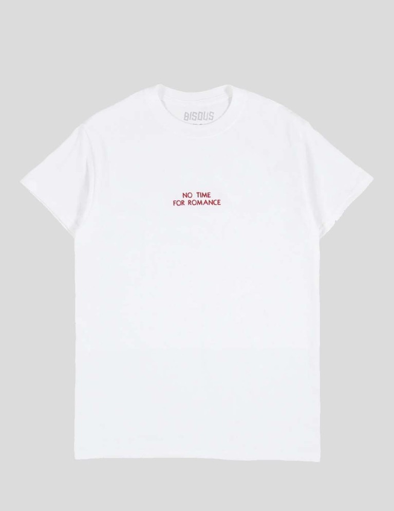 Camiseta BISOUS SKATEBOARDS no time for romance tee white
