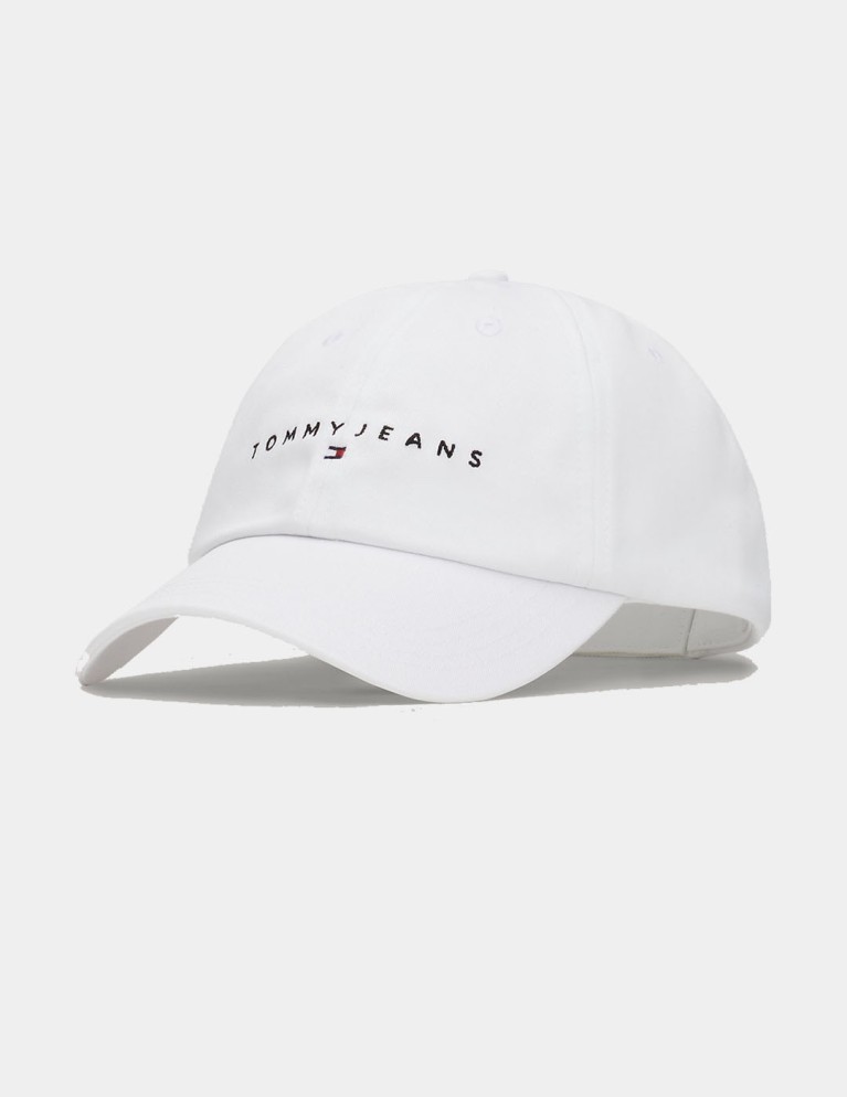 Gorra TOMMY JEANS linear logo 6 panel white